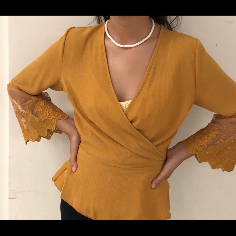 Mustard Wrap Blouse by Klaxons